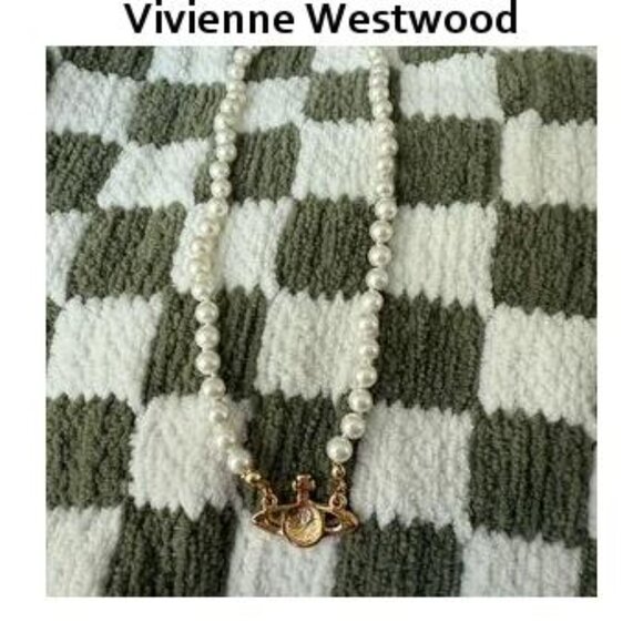 Saturn Silver Pearl Necklace Vivienne Westwood - Picture 5 of 5